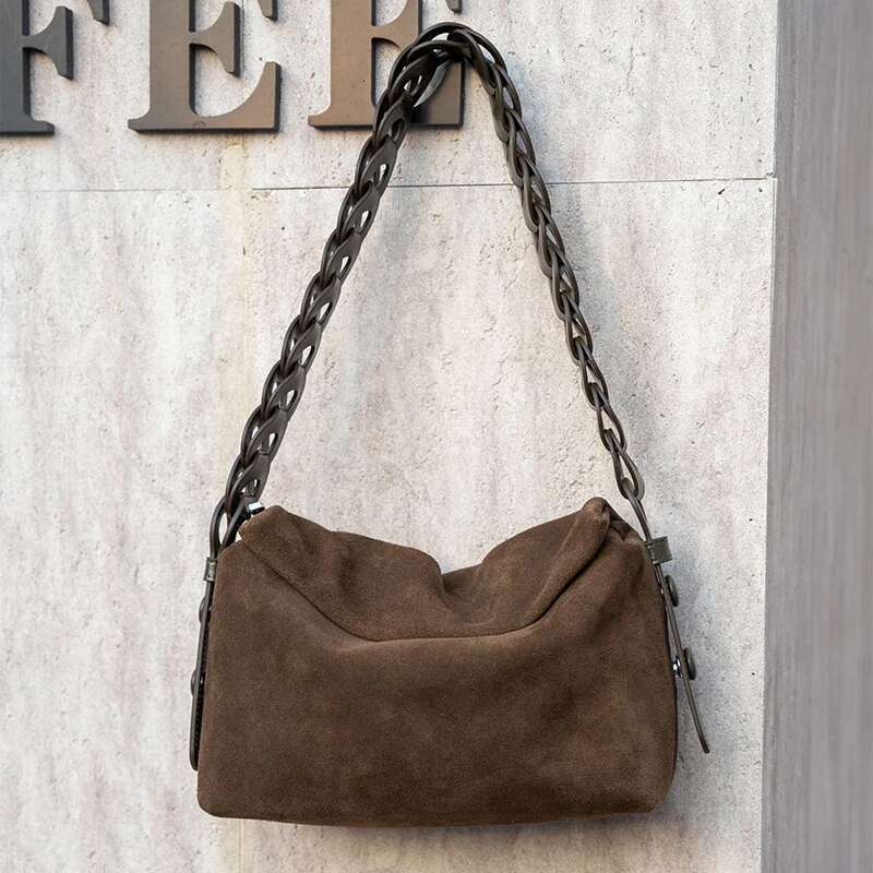Genuine Leather Crossbody Carry Women's Square Bags Brown Black Interpretation Of Designer Style Brand Ladie Tote Bag