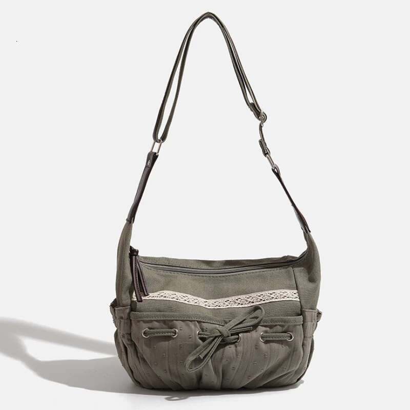 2025 New Designer Women Casual Shoulder Y2k Aesthetic Streetwear Drawstring Handbag Vinage Crossbody Denim Bag