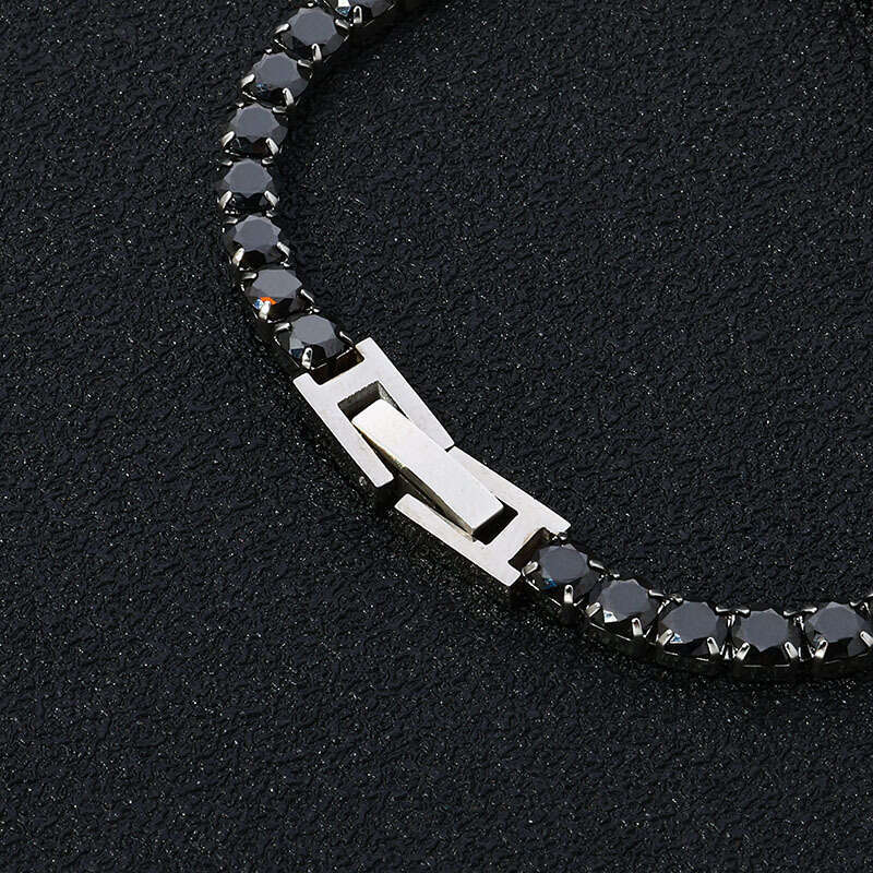 fashionable red hip hop style womans wristwear customizable stainless steel zircon bead bracelet