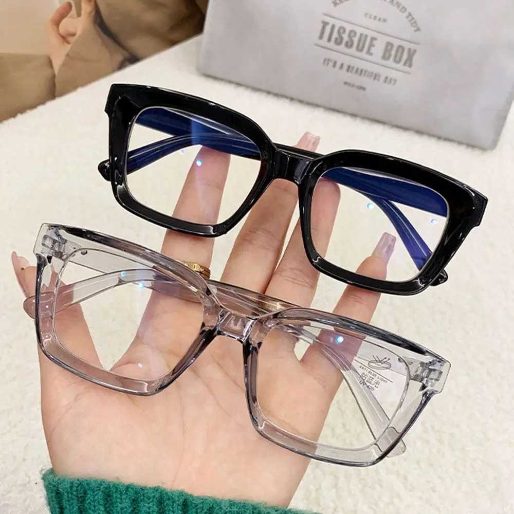 2024 Oversized Square Glasses Anti Blue Light Glasses Large Frame Myopia Glasses Flat Light Glasses Transparent Eyeglasses W250513
