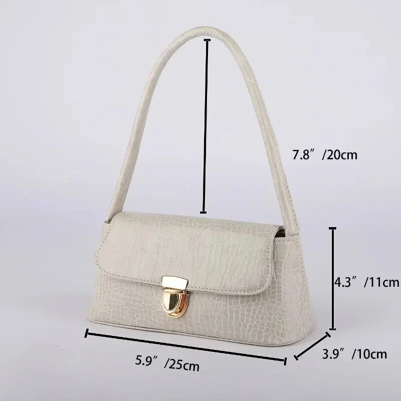 Pu Shoulder Bag Pattern Fashion Armrest Premium Hand feel Handbag French 250421