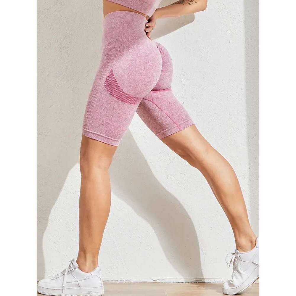 Yoga Women Fiess High Waisted Sports Seamless Push Up Butt Snorts Summer Workout Gym Shorts
