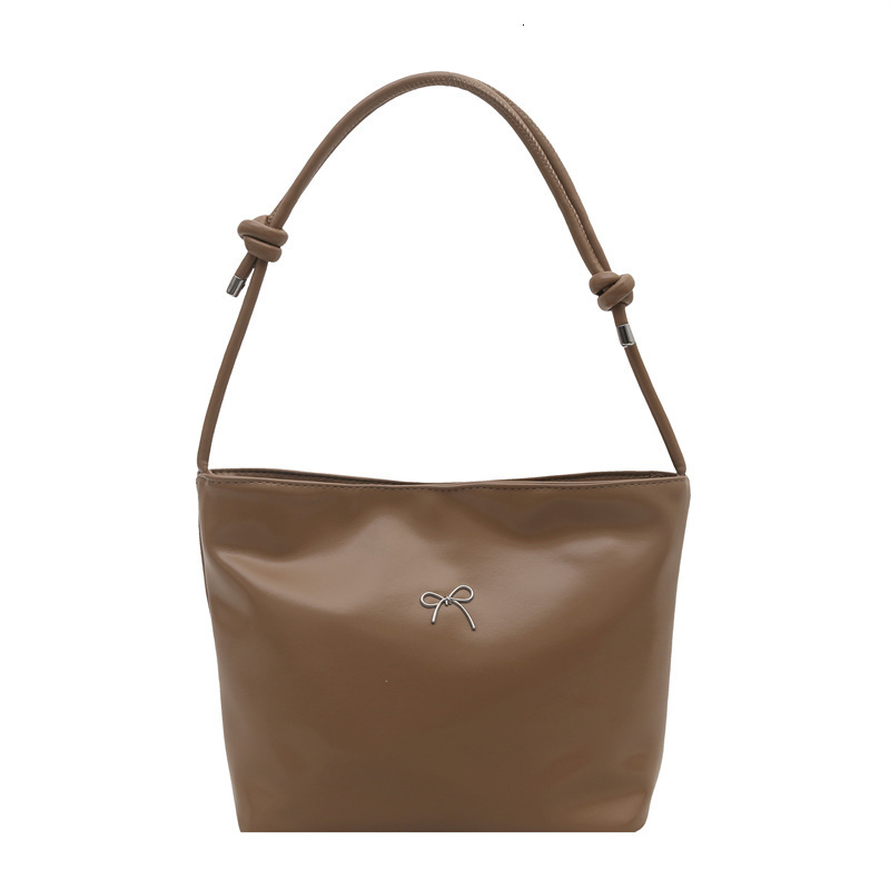 Fashionable and minimalist tote women's 2025 summer new item, bow tie accessory, shoulder bag, trendy crossbody bag