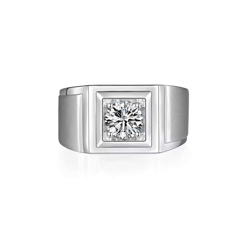 Luxury 925 Sterling Silver Moissanite Diamond Rings 1ct round VVS D Color Wedding Engagement Gift