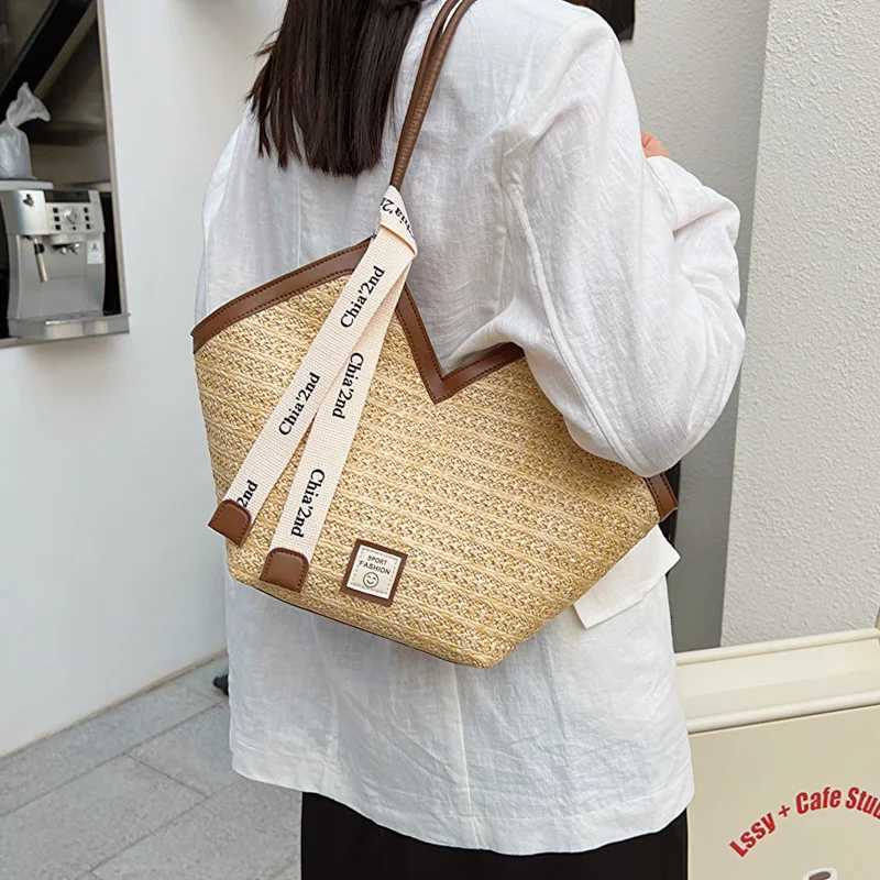 Womens Handbag Fashion Beach Shoulder Bag Straw Bag Designer Large Capacity Handbag Retro Hand-held Woven BagW250513
