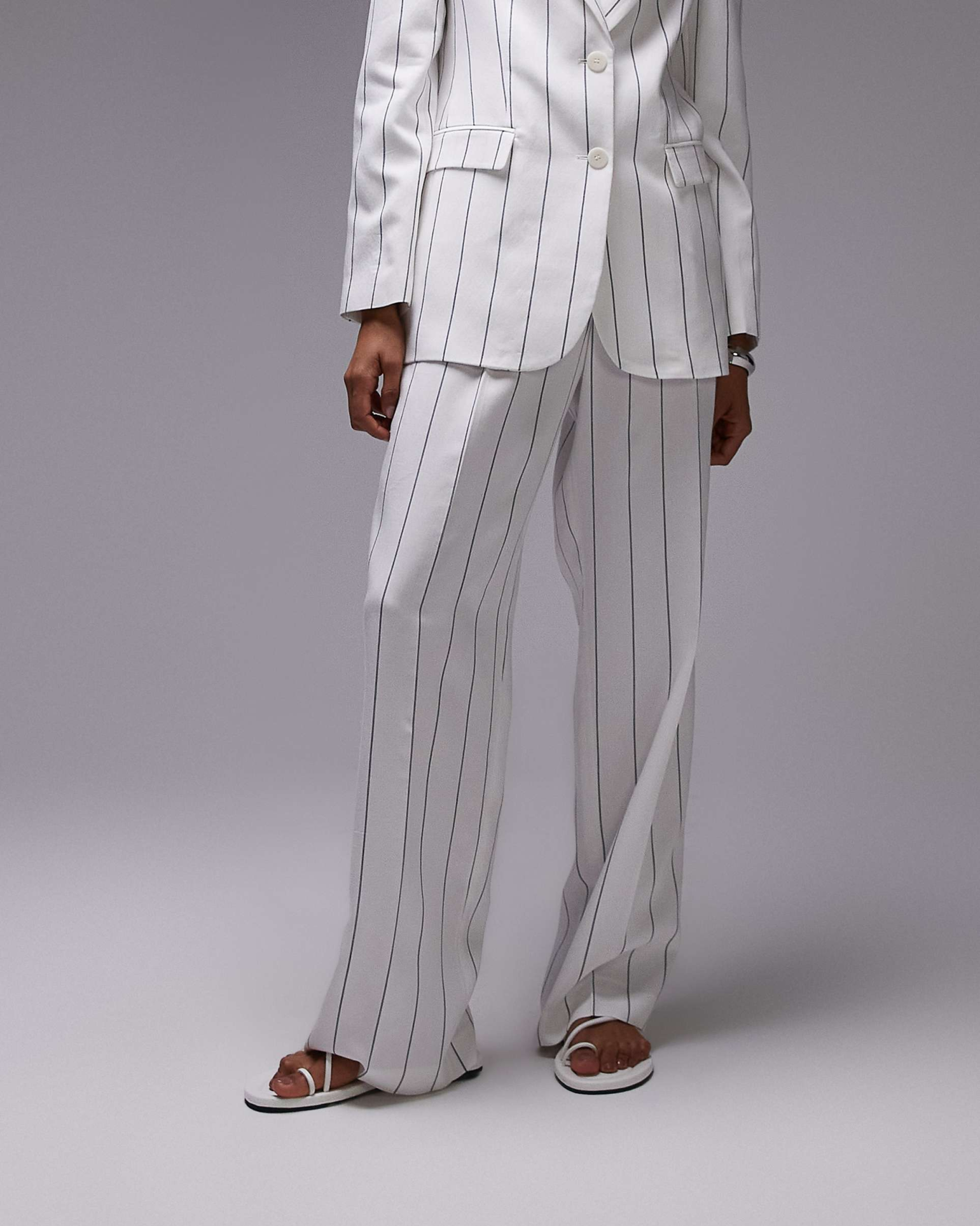 Fashion Pinstripe Mother Suits 2 Piece Set Jacket Pants Women Coat Single Breasted Ladies Suit Customized