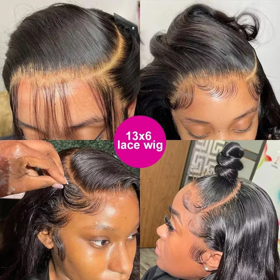 44 Inches 13x4 13x6 HD Transparent Bone Straight Lace Front Wigs 250 Density Brazilian Human Hair Wigs For Blavk Women Synthetic Front wigs