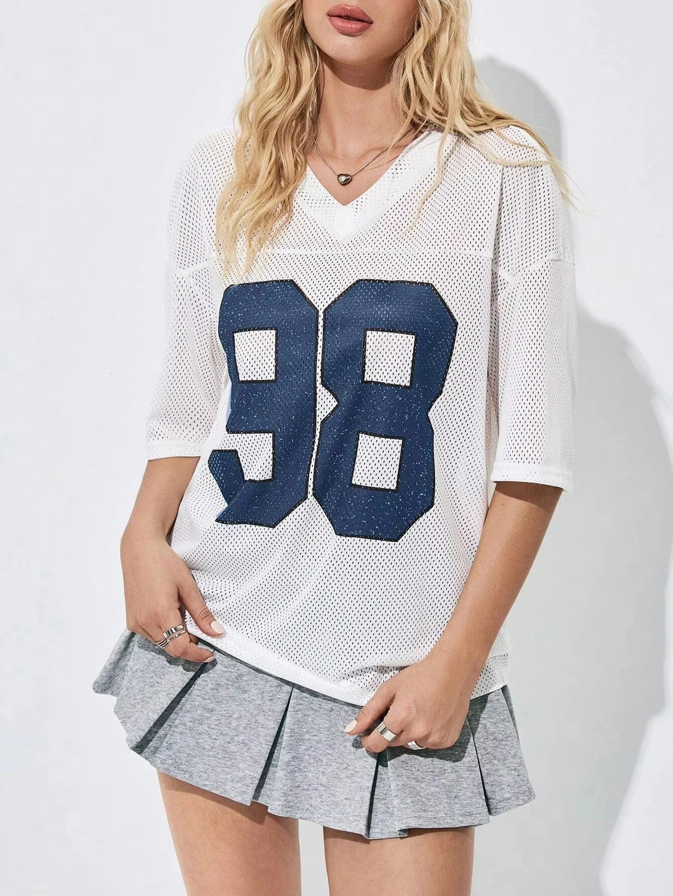 Summer Womens Street Trend Jersey Digital Print Loose Breathable Quick Drying VNeck Sports Style Fashion TShirt Top 250513