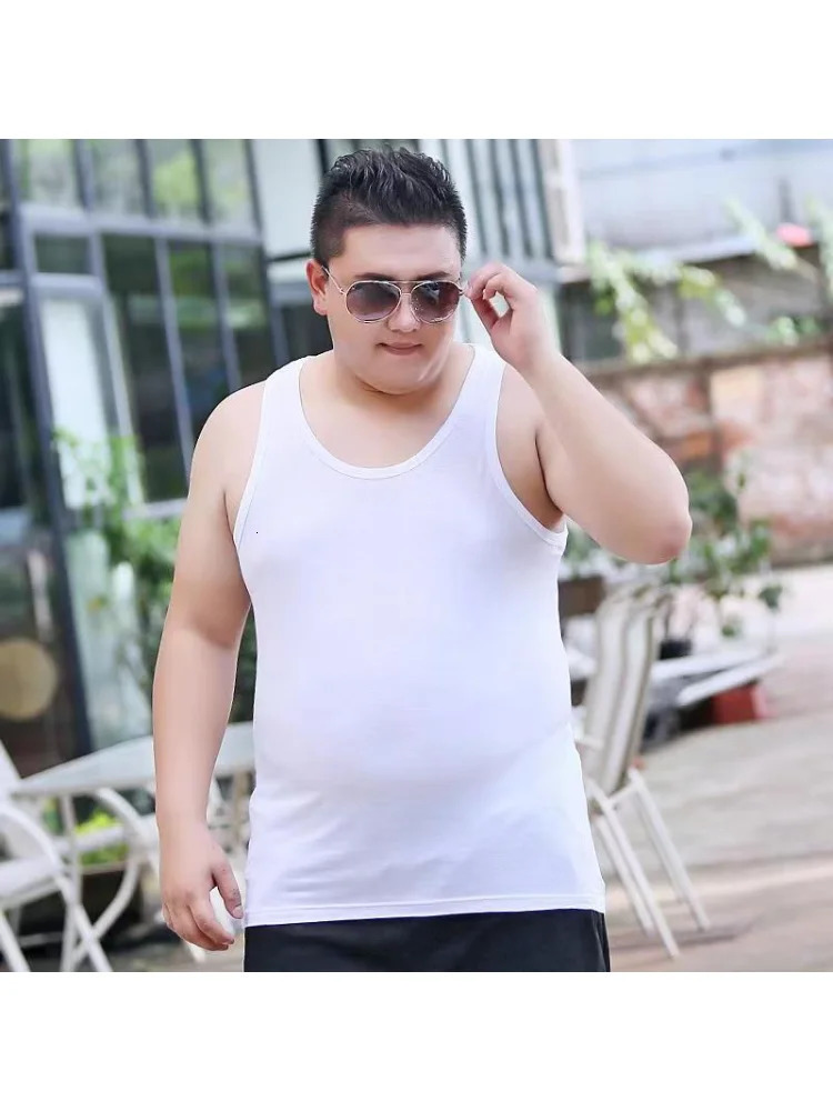 Two pieces Cotton Big Size Summer men clothing Tank Tops L-6XL Singlets Sleeveless fitness vest Bodybuilding Breathable t shirt 250513