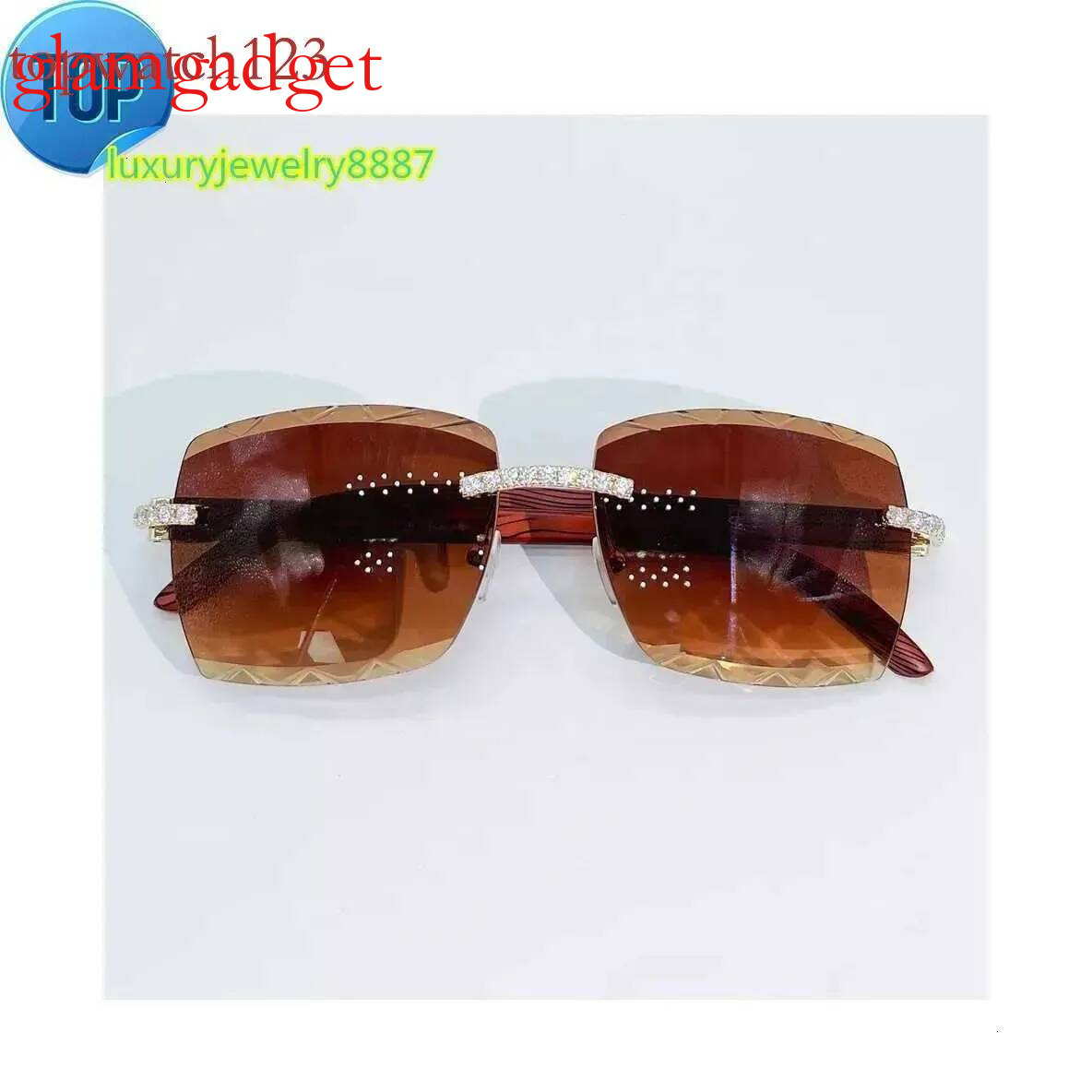 vVSPersonalized Iced Out Glasses 10K Soild Gold Natural Real Lab Moissanite Dias Sunglasses
