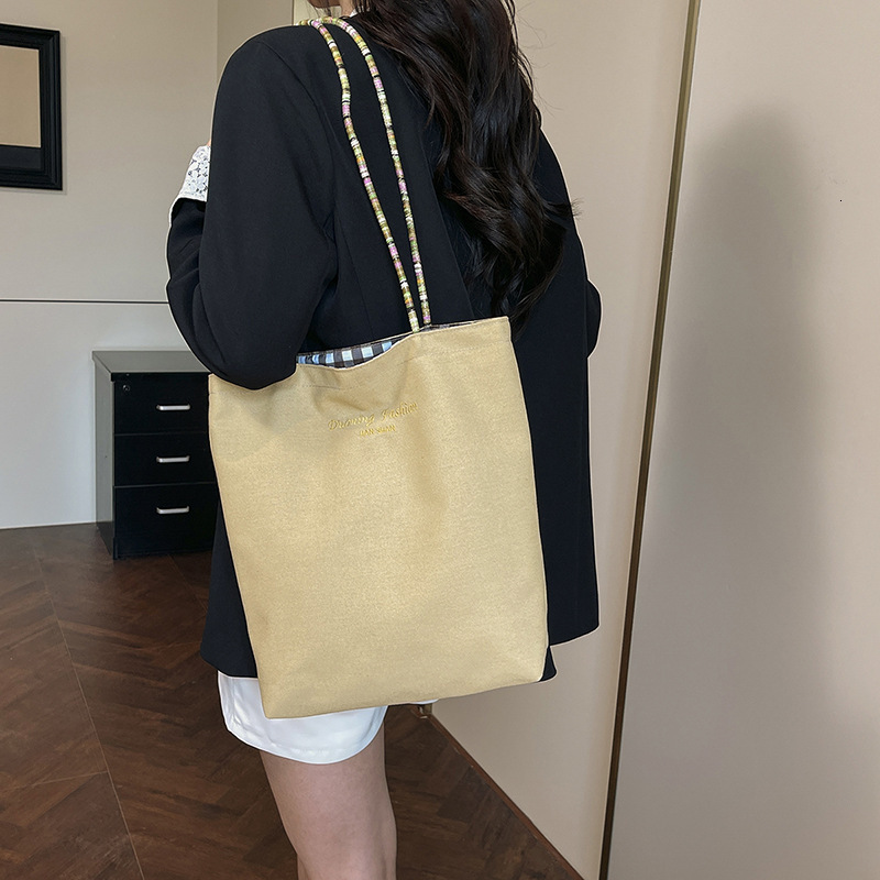 American double-sided checkered tote women's 2025 summer new large capacity shoulder trendy versatile armpit bag