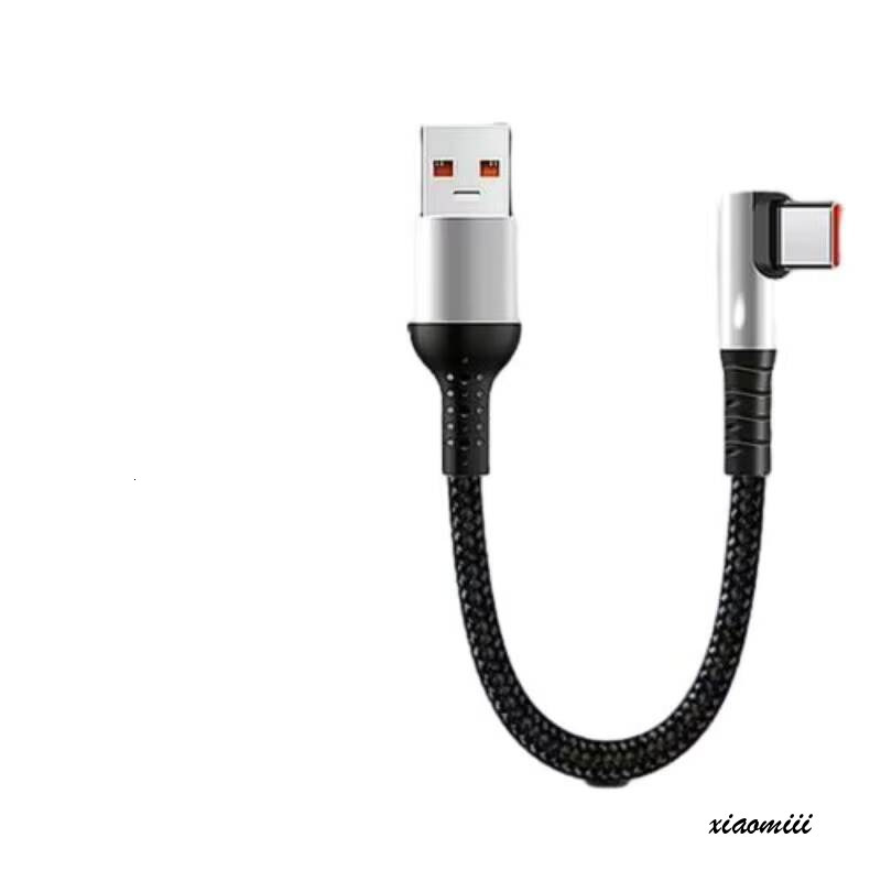 90 to USB-C Fast 1-Foot (12 Inch) PD 65W Right Angle Wire Short Charging Cable for Gaming and Mobile Power