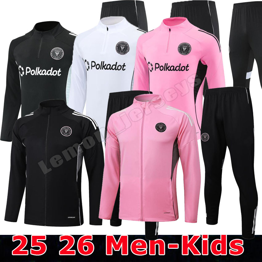 2025 2026 Miami football Tracksuit Men's and Kids kit 25 26 MATUIDI SUAREZ Long sleeve Half Zip Sports tracksuit Jacket Football training uniform chandal survetement