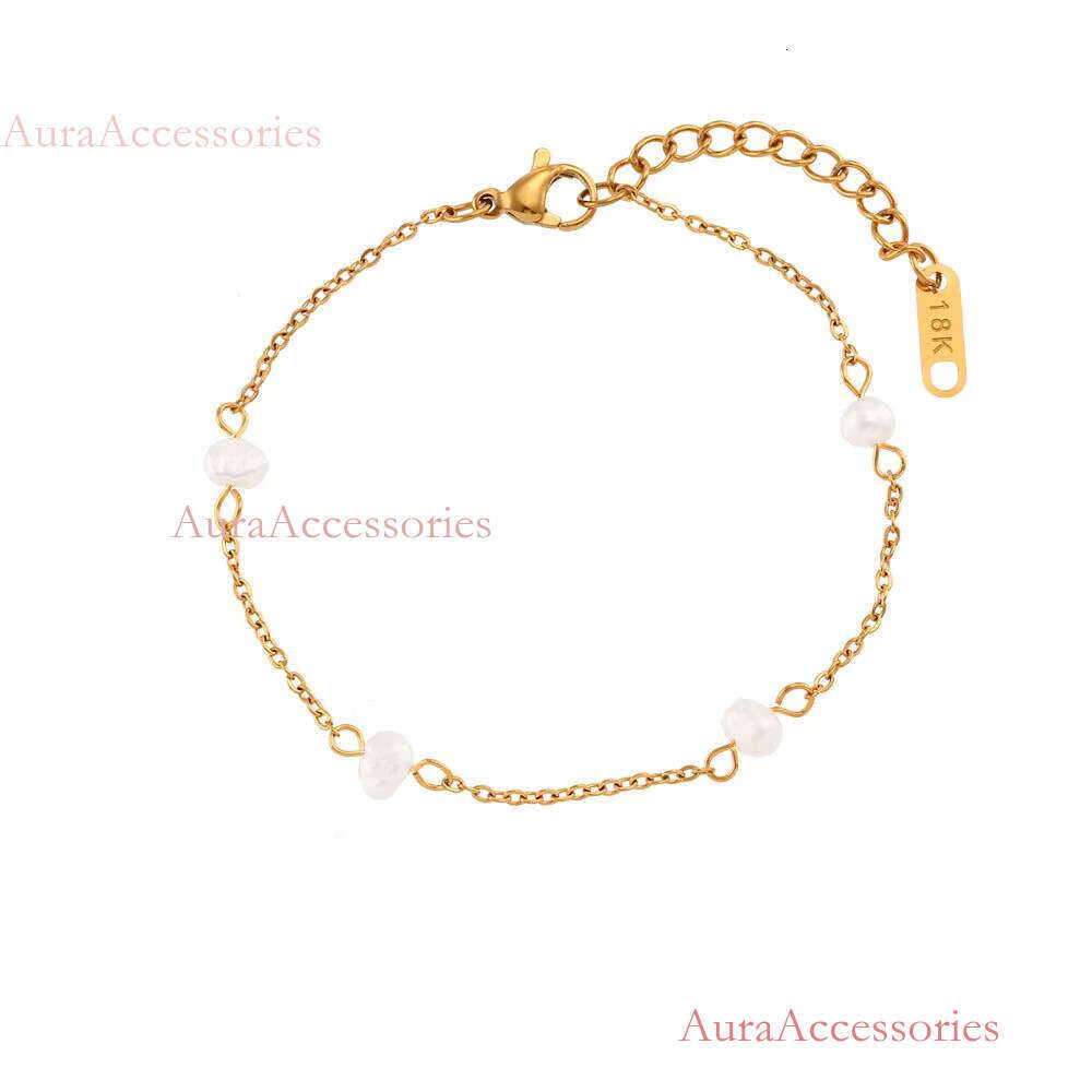 Fashion Simple Popular Bracelet Jewelry Stainless Steel Freshwater Pearl Chain Bridal Necklace