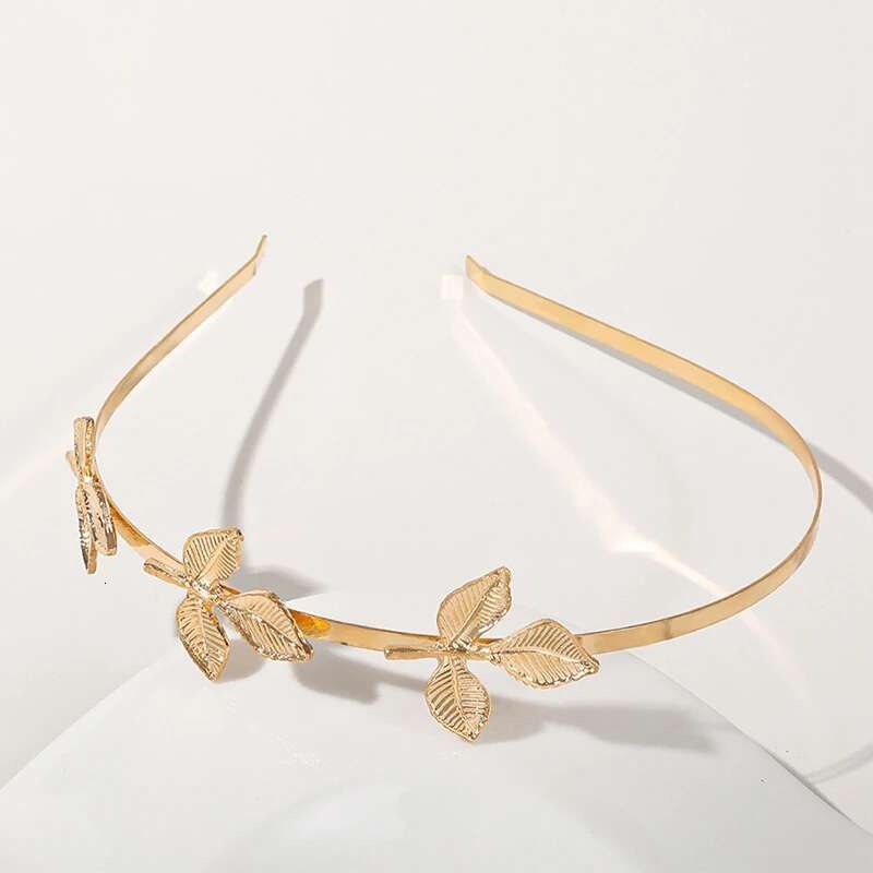 New Gold Color Leaf Headband Headpiece Crown Tiara Headdress Goddess Greek Head Jewelry Bride Wedding Hair Accessories