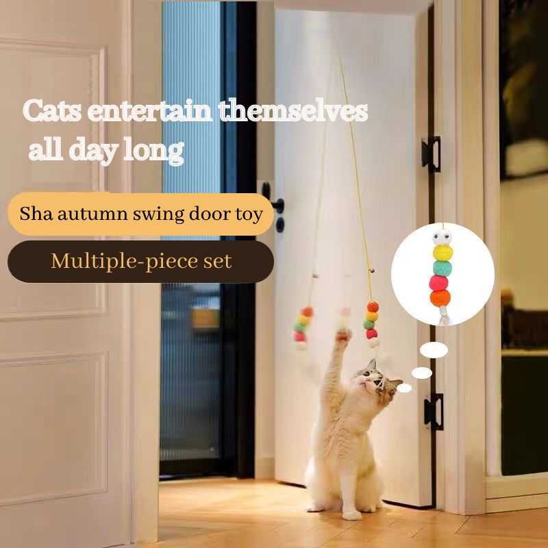 Elastic Swinging Pet Toy for Cats Easy-to-Hang Interactive Playtime Accessory