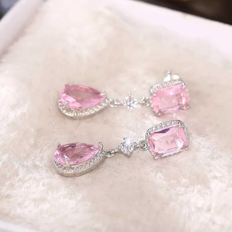 Luxury Female Earrings 925 Silver Needle Shiny Waterdrop Zirconia Earrings for Women Fashion Statement Bride Jewelry Gift Y250510