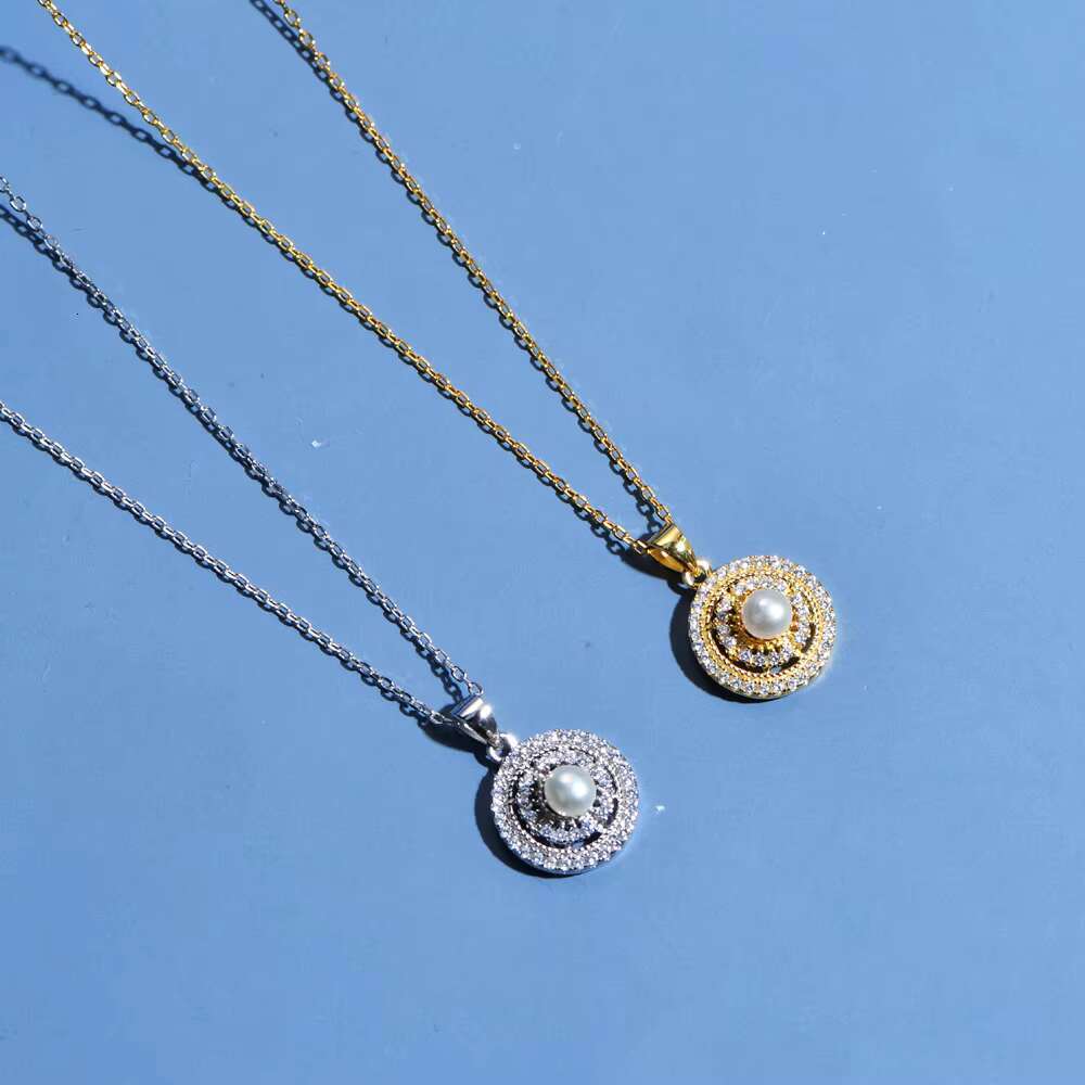 Walther 100% pure sier all carbon pearl circular pendant necklace, women's wedding boutique accessory