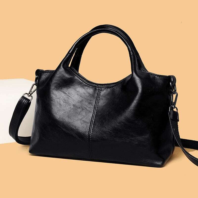 Genuine Leather 2025 New Fashionable Large Capacity Handheld Cross for Middle aged Women's Mothers Single Shoulder Bag