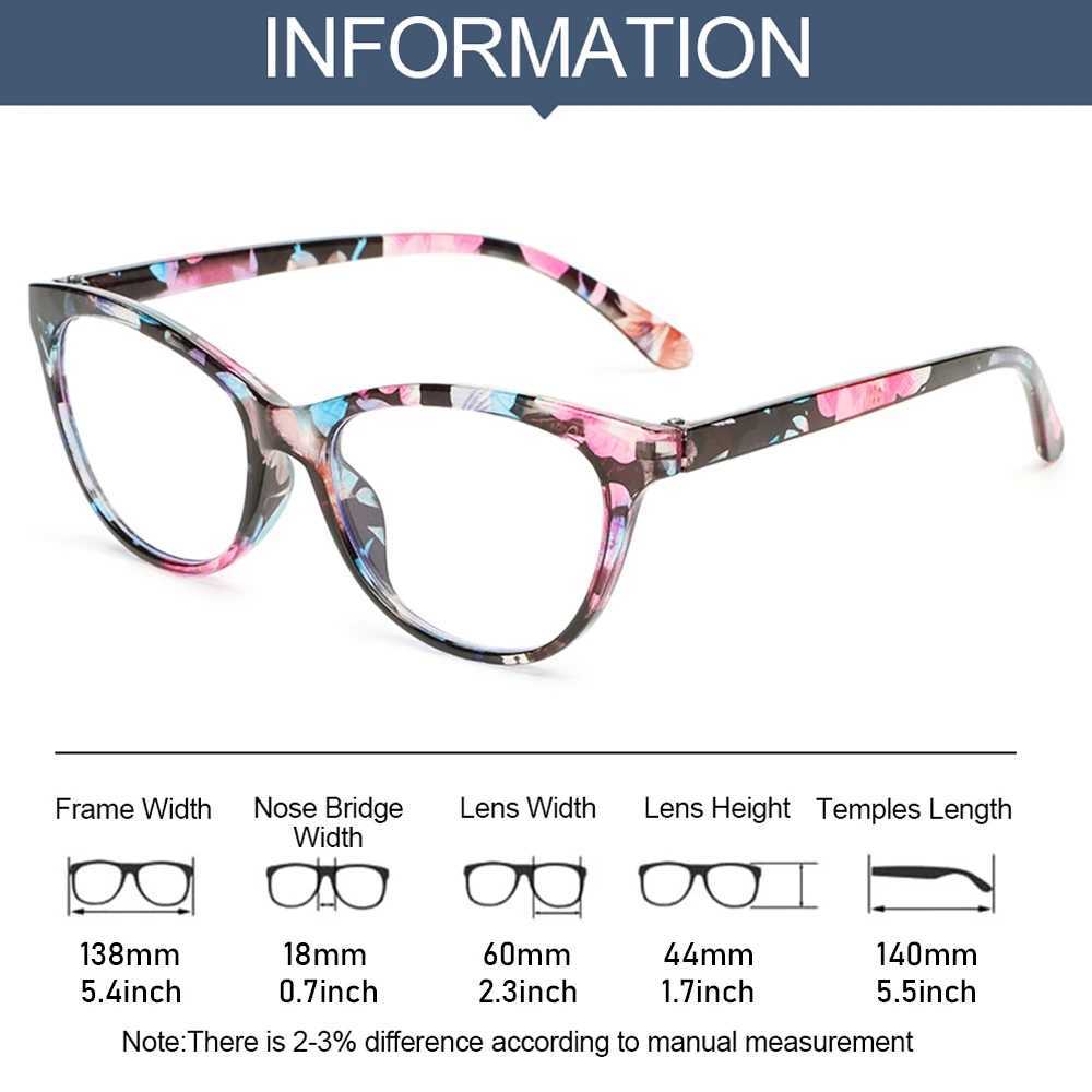 Fashion Print Floral Reading Glasses for Women Men Anti-Blue Light Eye Protection Presbyopia Eyewear Elegant Flowers Eyeglasses W250513