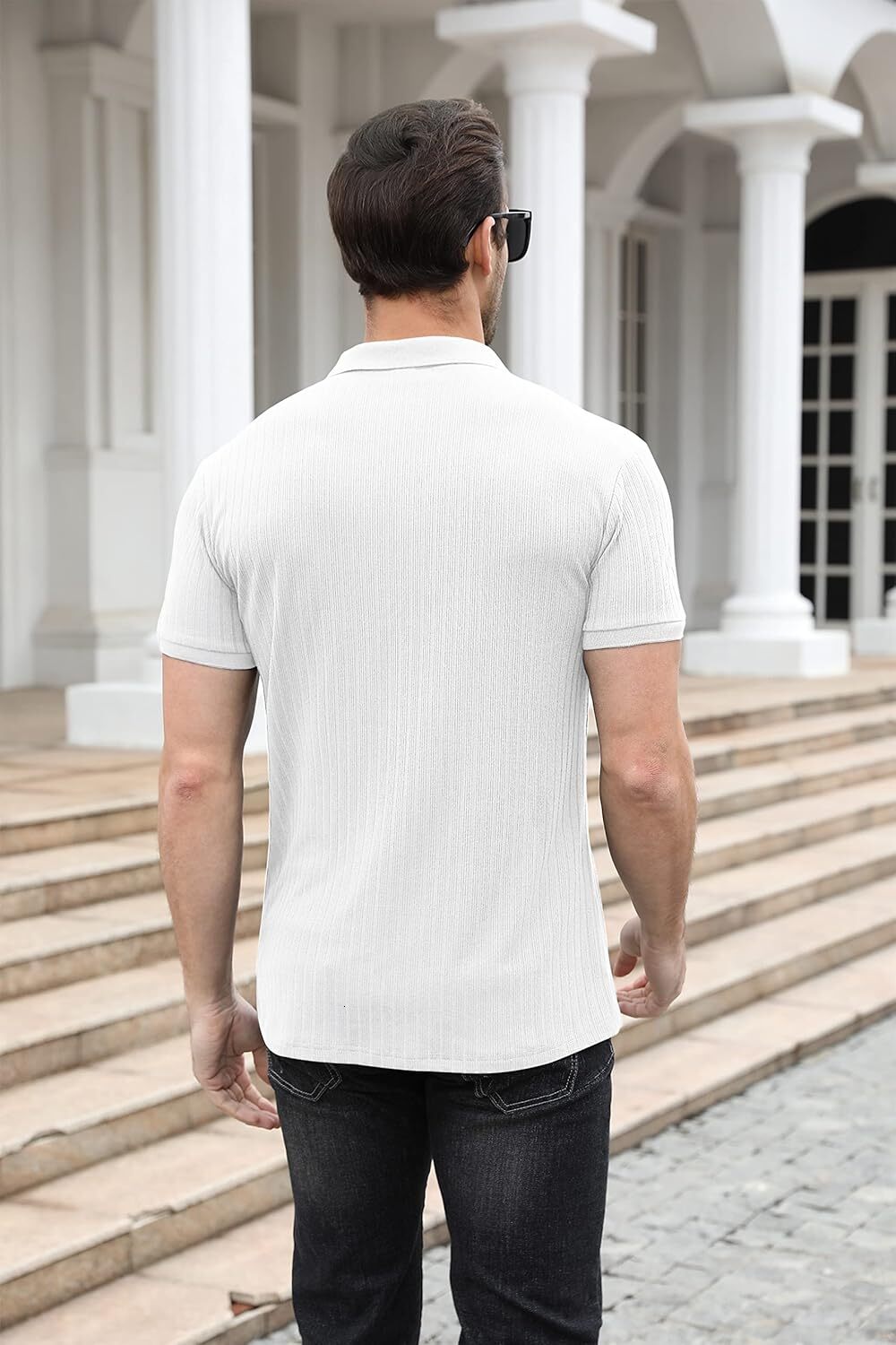 Mens Polo shirt Polo Shirts for Men V Neck Slim Fit Short Sleeve Performance Golf Shirt Soft Tees Polos shirts tshirt Casual tops summer clothes