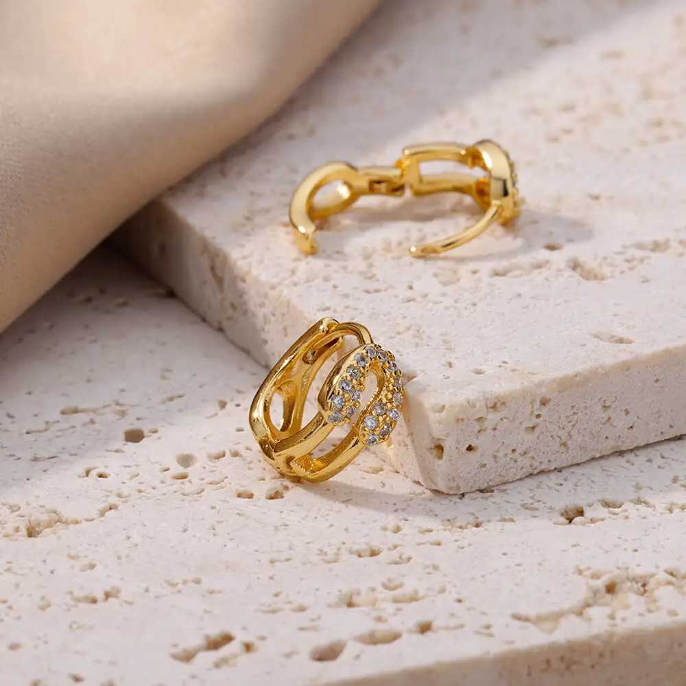Heart Shaped Colored Zircon Earrings for Women Luxury Stainless Steel Hoop Earrings 2023 Trend Romantic Aesthetic Jewelry earrings Y250510