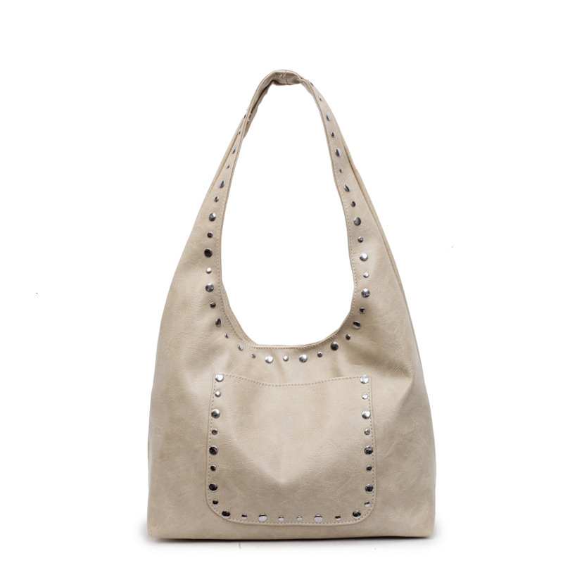 Rivet Handheld Small Women's 2025 Summer New Large Capacity Shoulder Internet Red Trendy Underarm Bag