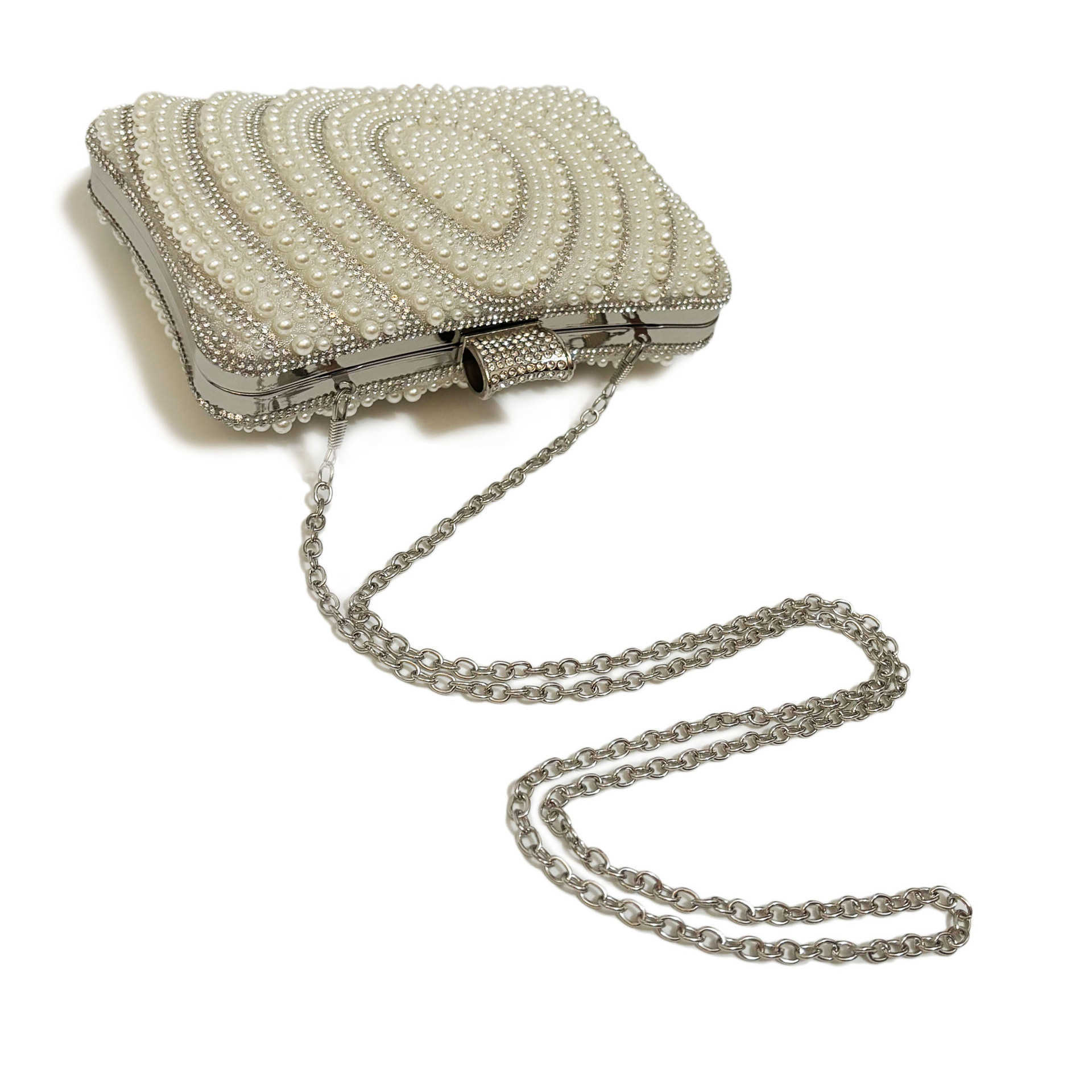 Hot selling double-sided pearl dinner dress handbag with one shoulder and crossbody for women