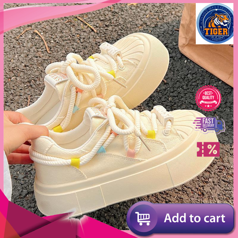 Ddmytiger Canvas Women In Spring And Summer Breathable New Style Thick Soled White For Niche Shell Toe Casual Board Shoes Outdoor Shoes