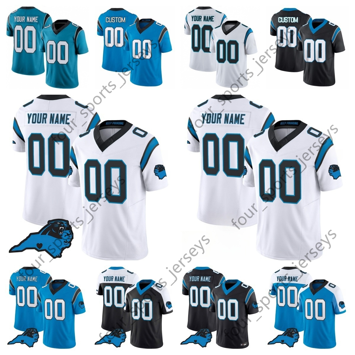 Carolina Custom Football Jersey Legette Young Dalton Hubbard Chinn Sanders Newton Ekwonu Thielen Horn Clowney Bell Jones