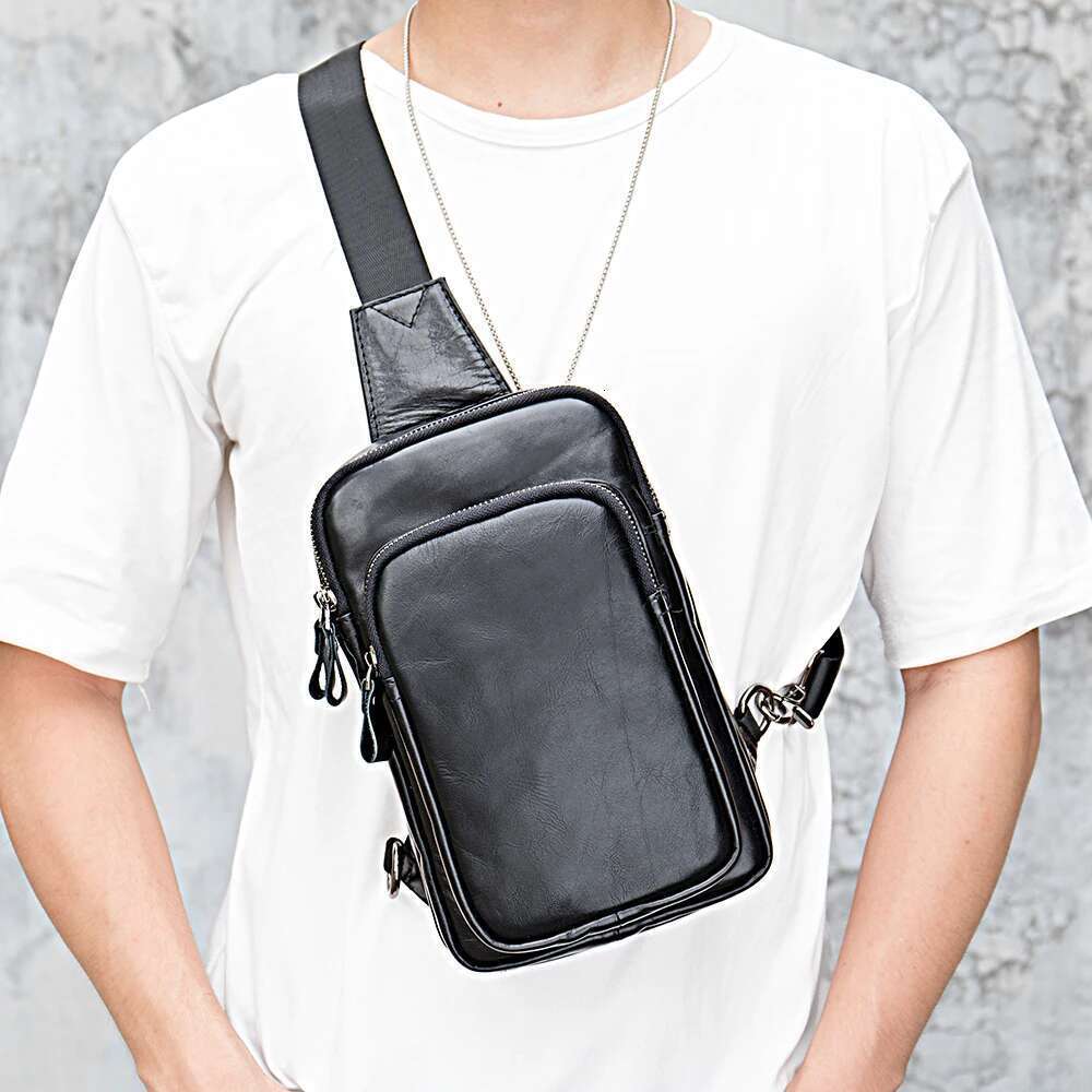 Designer Bag 2025 Leather Men's Crossbody Superior Sense Outdoor Top Layer Cowhide Shoulder Chest Bag Luxury Bag