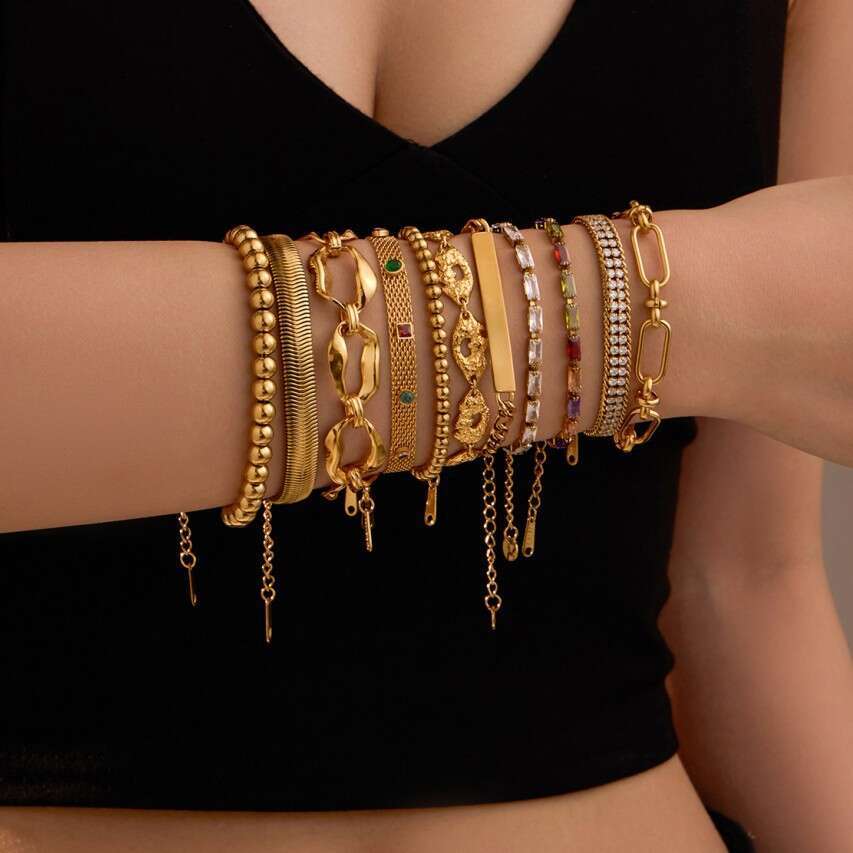 luxury accessory choice by ins elegant wristwear featuring highquality titanium alloy base combined artfully with glittering cubic zircons