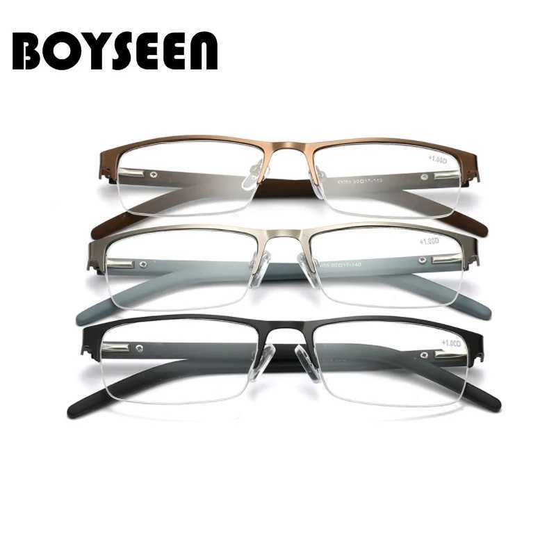 BOYSEEN Titanium Alloy Reading Glasses +0.5 To +4.0 Non Spherical 12 Layer Coated Lenses Business Nearsighted Glasses 0 To -3.0 W250513
