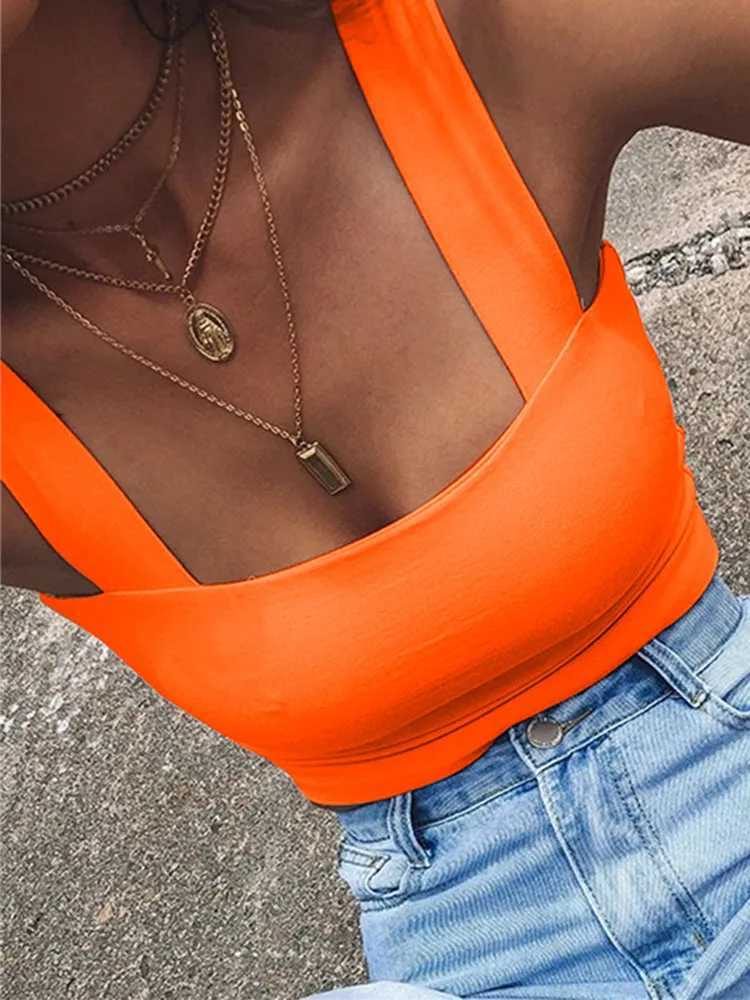 Square Neck Sleeveless Summer Crop Top White Women Black Casual Basic T Shirt Off Shoulder Cami Sexy Backless Tank Top M250512