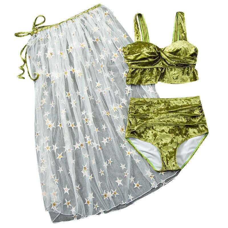 Pucci Bathing Suit Women's Swimwear Vintage One Piece Swimsuit Designer Bathing Suit Beach Dress Dutch Gold Velvet Solid Color Bikini Three Piece