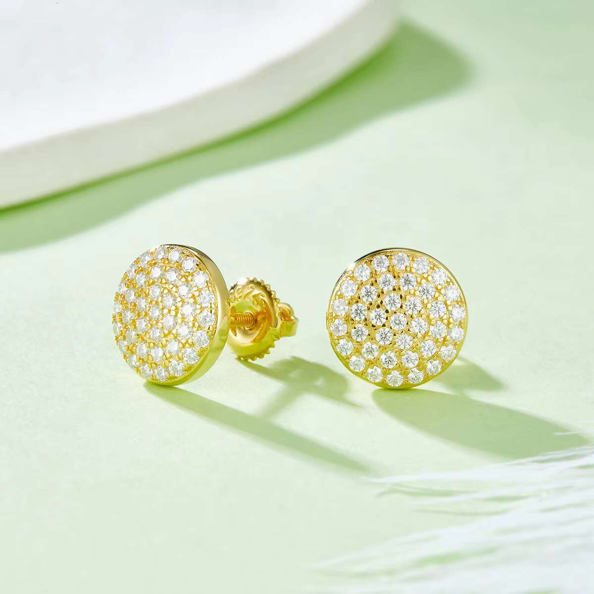 J011 China Jewelry Wholesale 925 Sterling Silver Custom Men Hiphop Iced Out VVS Diamond Moissanite Hip Hop Stud Earrings