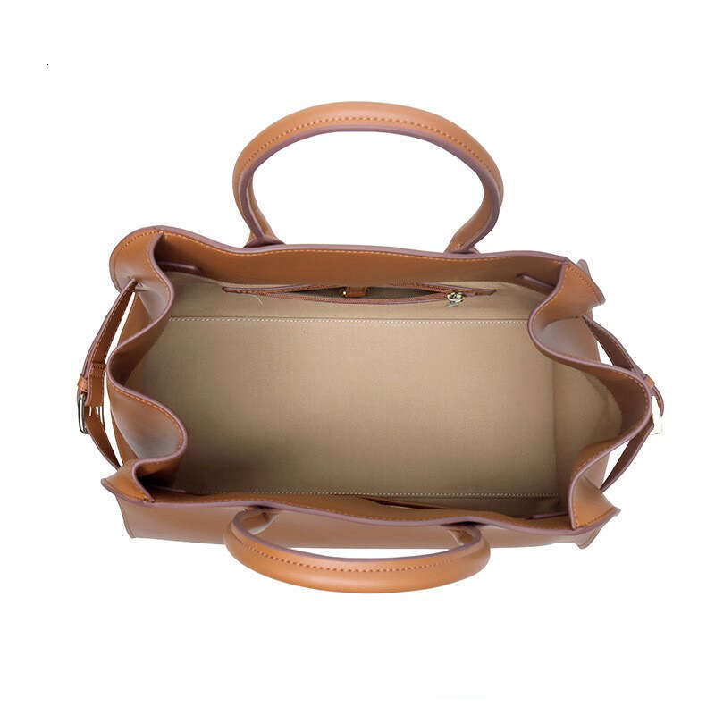 Cowhide New Large Capacity Tote Leather Versatile Commuter One Shoulder Handbag Women s Boston Bag