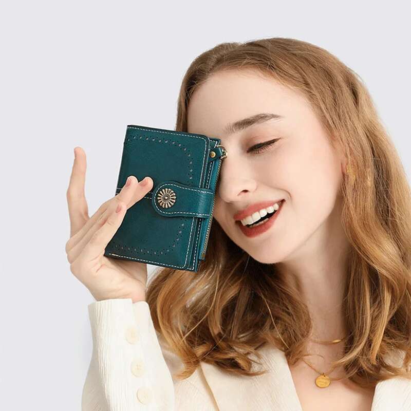 Women's Short Wallet, Simple Plain Pu Clutch Casual Trendy Holder, Multifunctional Coin Card Bag For Daily Use