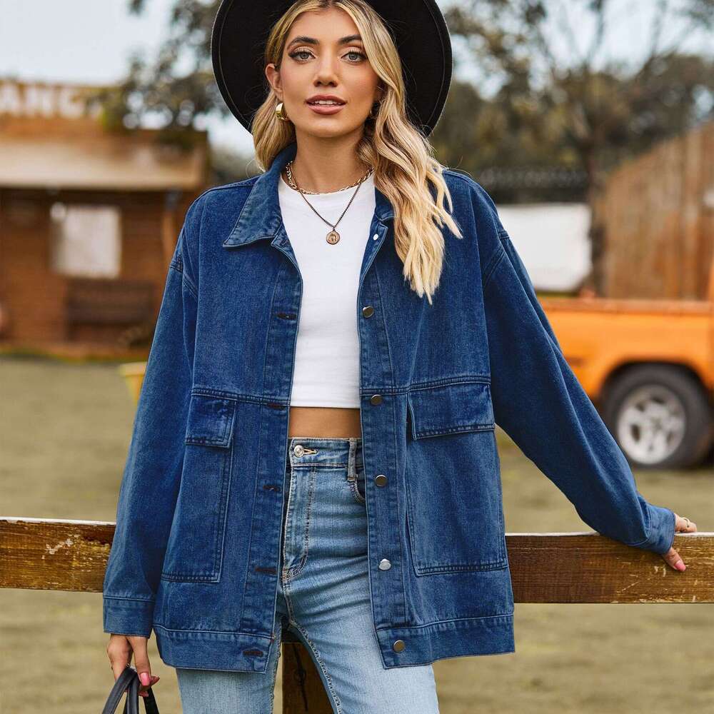 New versatile slimming retro classic loose denim casual jacket top for women in 2025, with a unique and elegant temperament