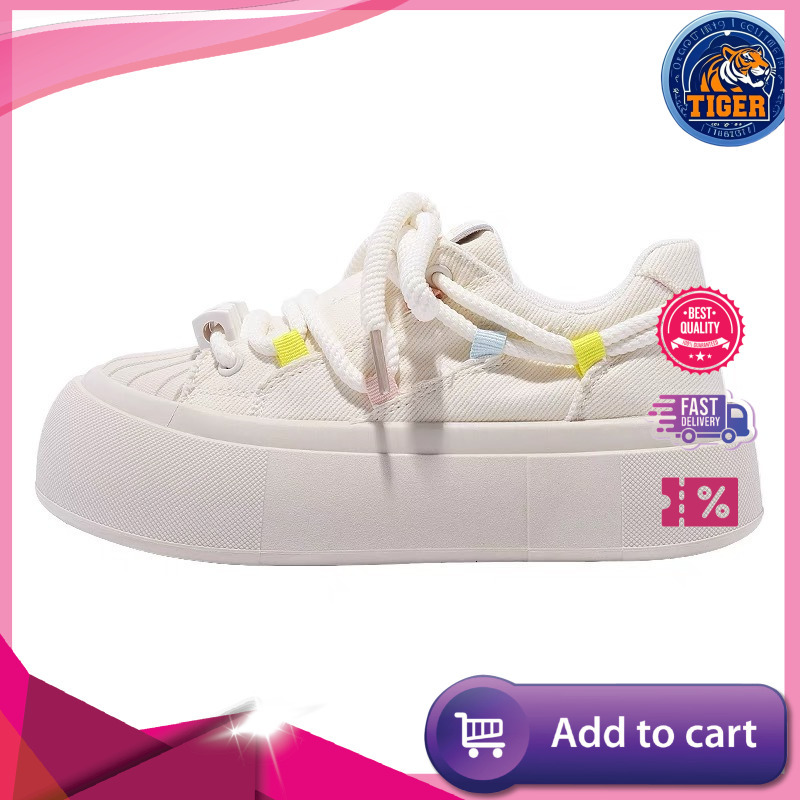 Ddmytiger Canvas Women In Spring And Summer Breathable New Style Thick Soled White For Niche Shell Toe Casual Board Shoes Outdoor Shoes