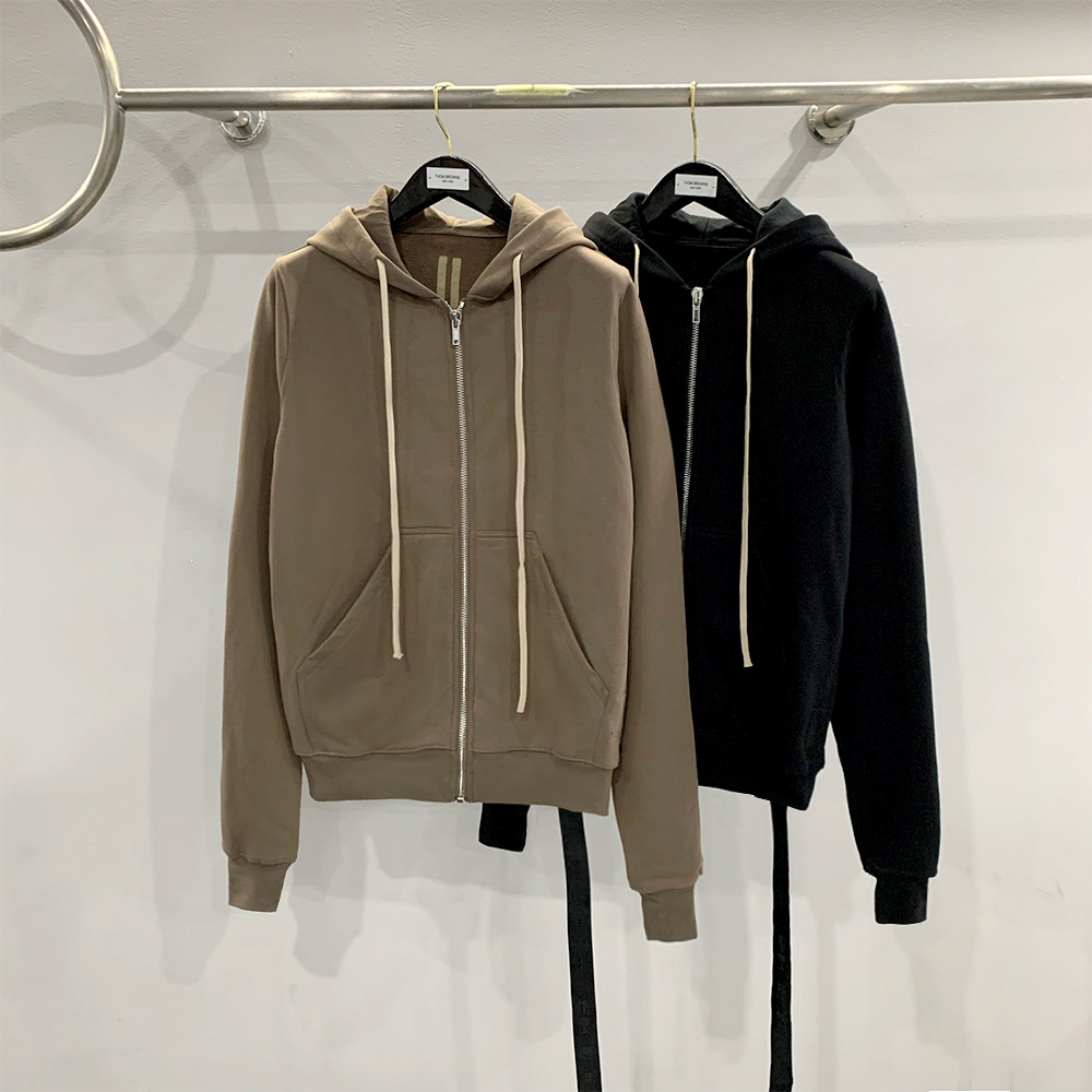 Men's Hoodies Classic black zip-up hoodie with long sleeves for men