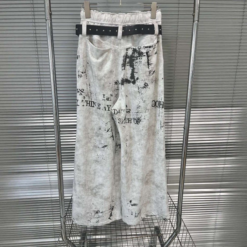 2025 Summer New Printed Versatile Vintage Letter Belt Pants
