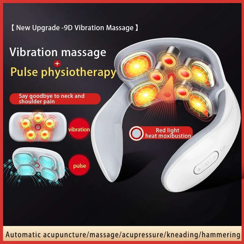 Smart Instrument Portable Shoulder Neck Cervical Vertebra Health Care Vibrator Heating Compress Massage