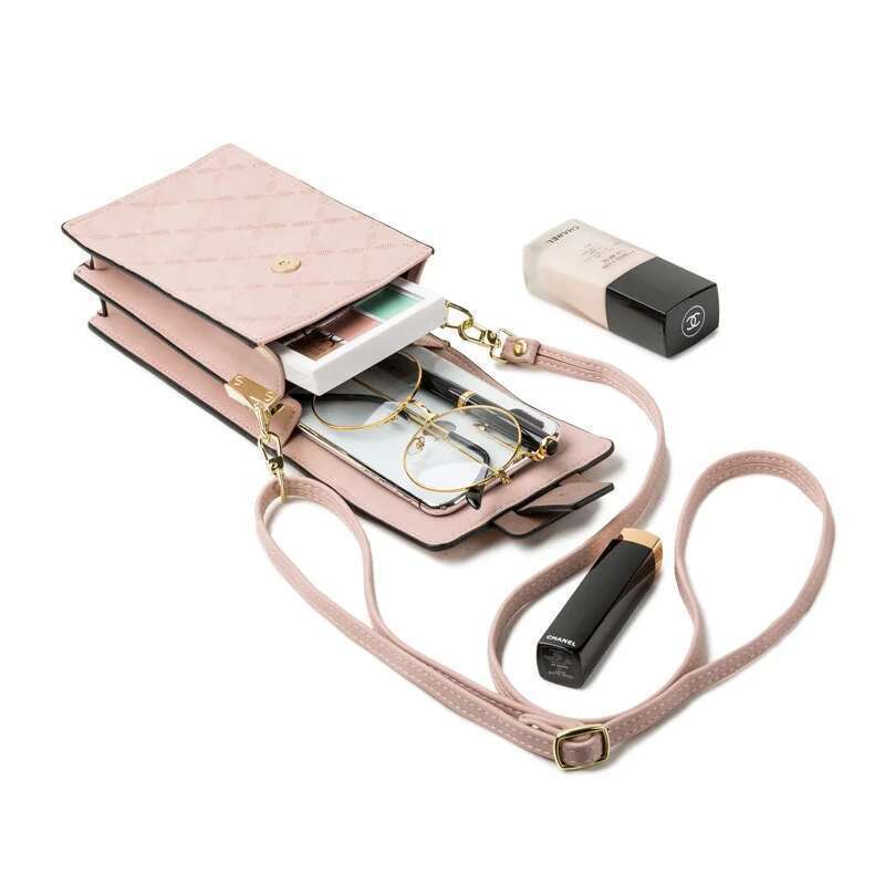 Women Wallet Flower Petals Plaid Small Shoulder Bag Messenger Flap Mobile Phone Pocket Purse Multi-Card Holder Handbag For Girls