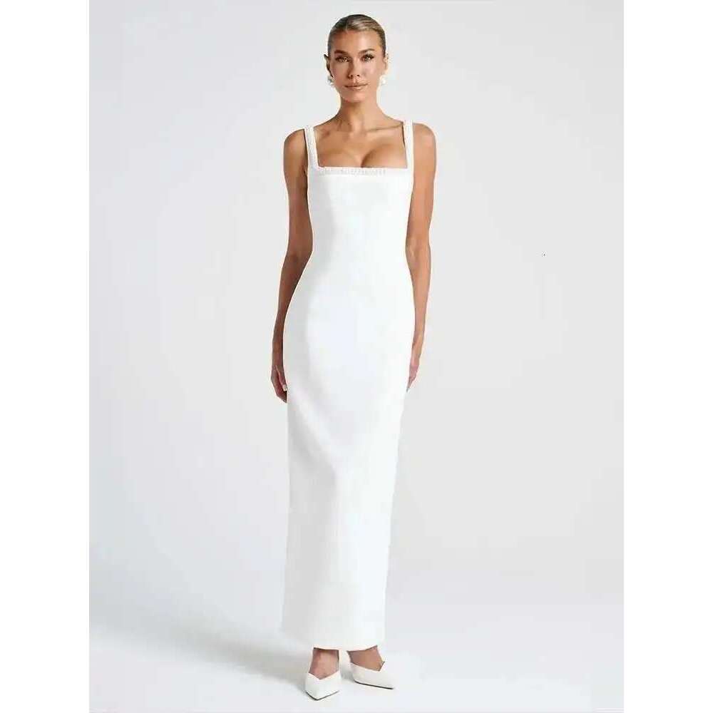 Townlike Pearl Backless Sexy Party Women Spaghetti Strap 2025 Spring Summer Dress Slim Bodycon Maxi Long Dresses