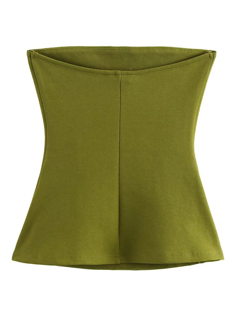 ZAJIA2005 womens clothing European and American style color selection slim simple doublesided cloth chest wrap top 250513