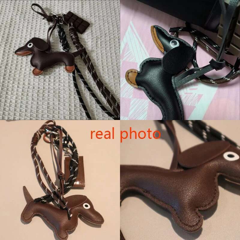 Leather Dachshund Bag Creative Keychain Lanyard Bag Accessory Key Pendant Car Keyring Charm Gift