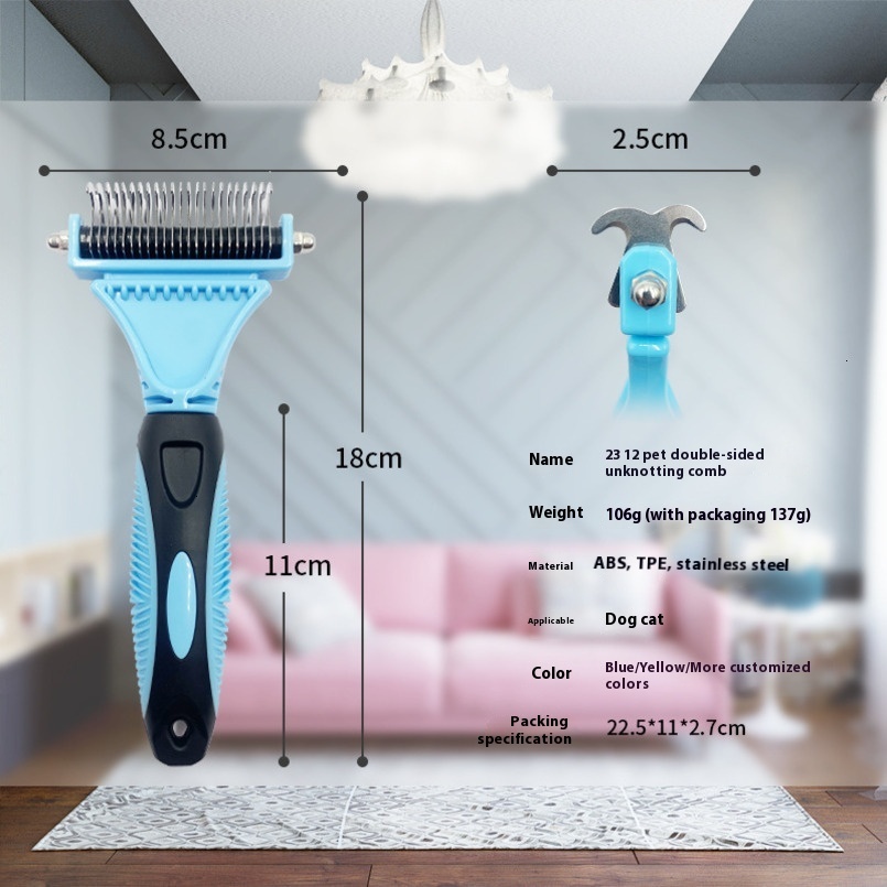 Pet Grooming Comb Rakes Device Dog Hair Comb Cat Grooming Tool Stainless Steel Knot Knife Supplies