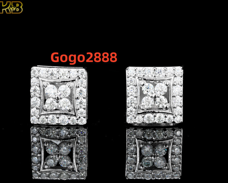 Modern Moissanite Hip Hop Earrings Silver 925 Jewelry for Men Women Trendy Fashion Jewelry That Combines Style Elegance