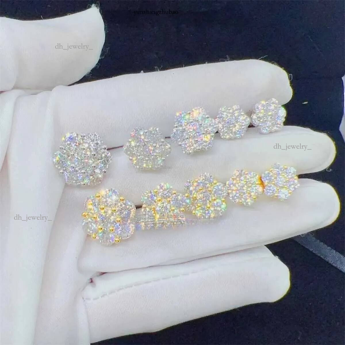 Zuanfa Top Selg Pass Dia Tester Fine Jewelry Sier 8mm 12mm wer Vvs Moissanite Stud Earrings